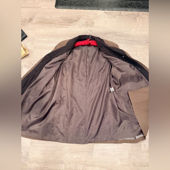 Gallery Women's Trench Coat, Size L Brown, brown Lining Rain Peacoat - Picture 8 of 9